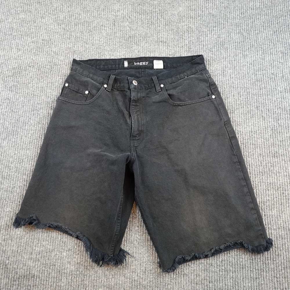 Levis SilverTab Baggy Shorts Mens 34 Black Denim Bermuda Cutoff 11 Inseam